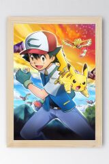 Pokemon Çerçeveli Tablo - Çizgi Film Posteri Tablo
