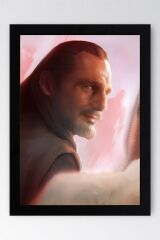 Star Wars Qui Gon Jinn Çerçeveli Tablo - Uzay Savaşları Fim Posteri Tablo