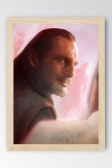 Star Wars Qui Gon Jinn Çerçeveli Tablo - Uzay Savaşları Fim Posteri Tablo
