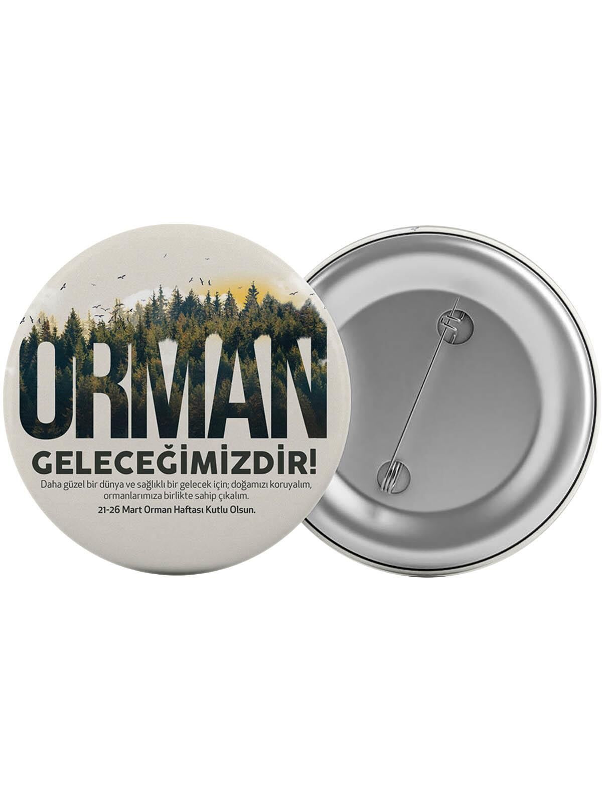 Orman Haftası Çanta Rozeti 20 Adet En Büyük Boy 5.8cm İğneli Broş