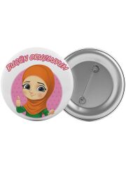 Bugün Oruçluyum Çanta Rozeti 20 Adet En Büyük Boy 5.8cm İğneli Broş