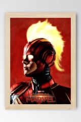Captain Marvel Çerçeveli Tablo - Kaptan Marvel Poster Tablo