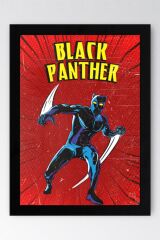 Black Panther Çerçeveli Tablo - Marvel Çizgi Roman Tasarımlı Poster Tablo