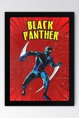 Black Panther Çerçeveli Tablo - Marvel Çizgi Roman Tasarımlı Poster Tablo