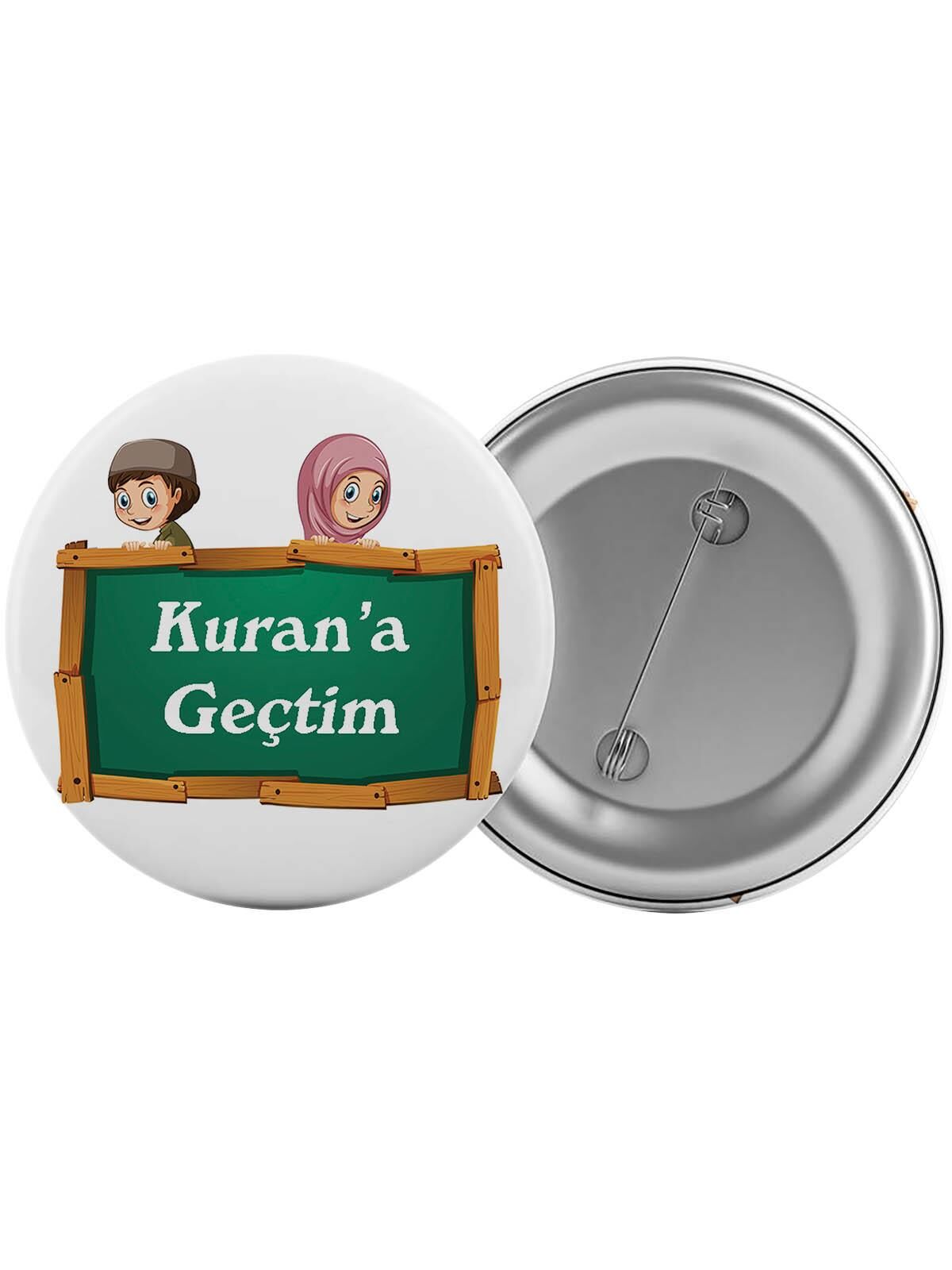 Kurana Geçtim Çanta Rozeti 20 Adet En Büyük Boy 5.8cm İğneli Broş