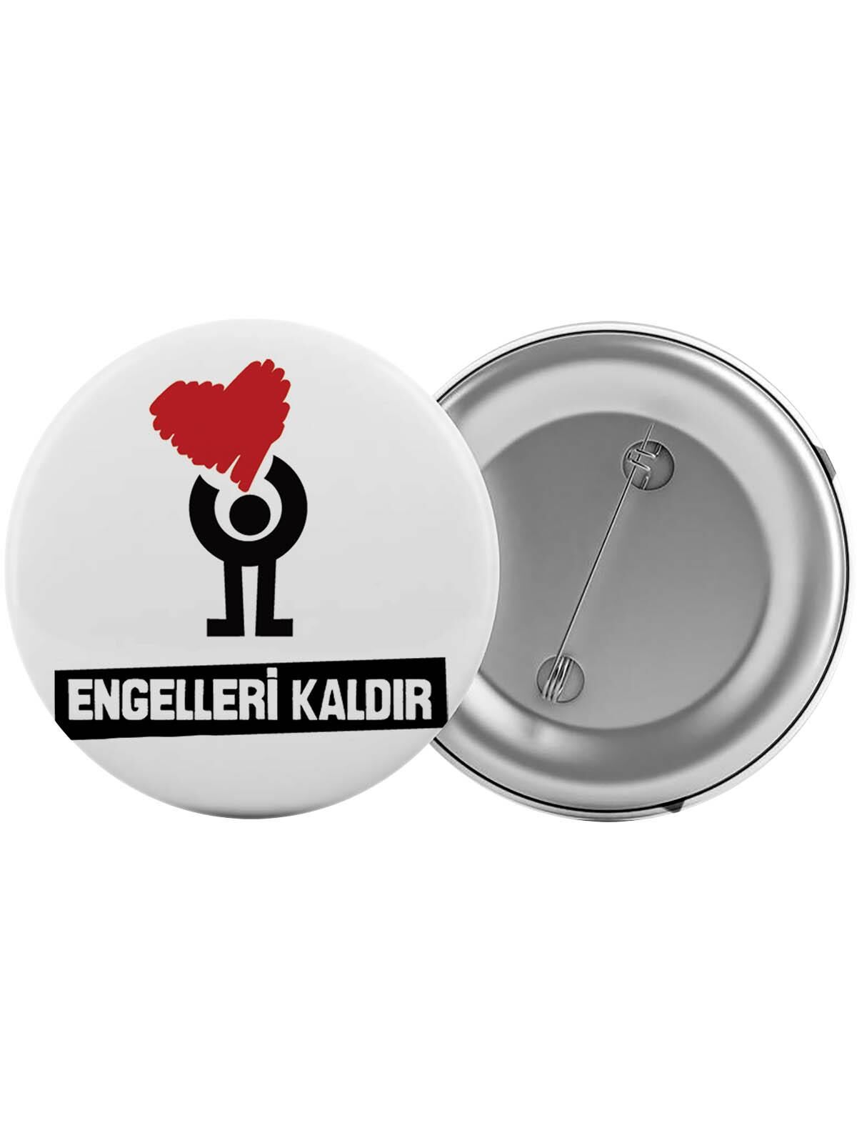 Engelleri Kaldır Engelli Haftası Çanta Rozeti 20 Adet En Büyük Boy 5.8cm İğneli Broş