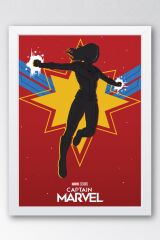 Captain Marvel Çerçeveli Tablo - Kaptan Marvel Poster Tablo