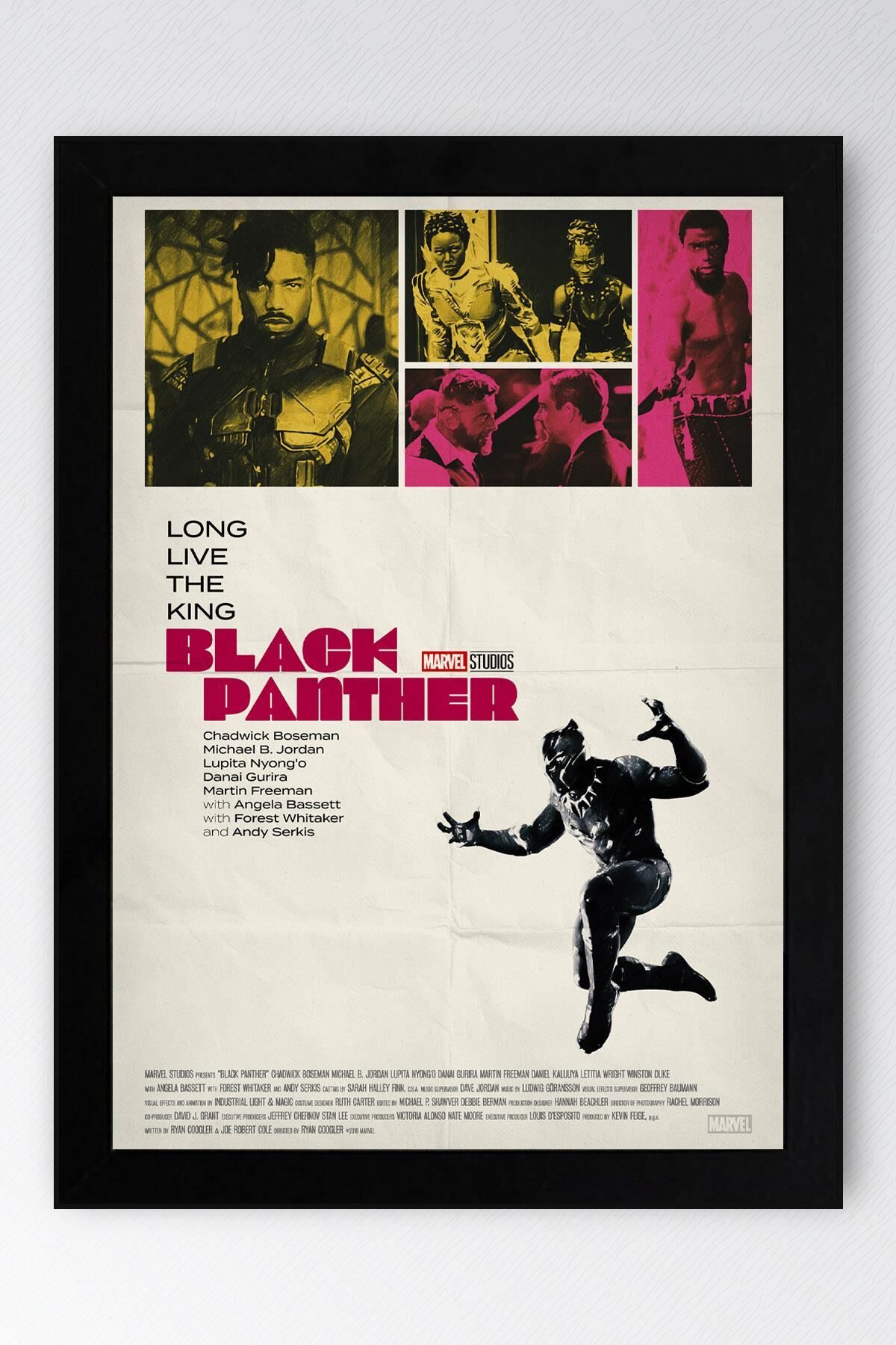 Black Panther Çerçeveli Tablo - Marvel Film Afişi Poster Tablo
