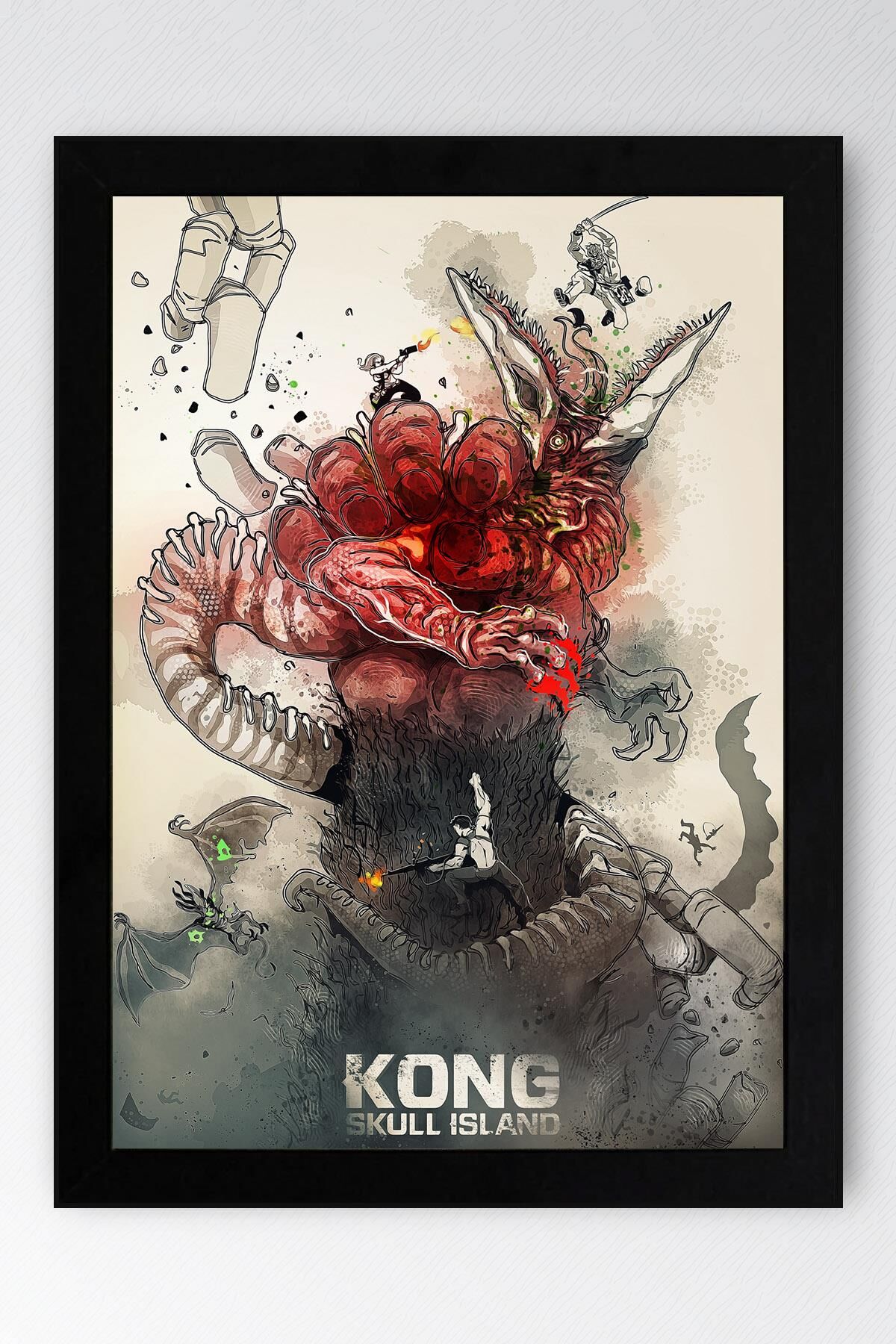 Kong Skull Island Çerçeveli Tablo - Kafatası Adası Film Posteri Tablo