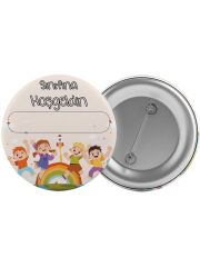 Sınıfına Hoş Geldin Çanta Rozeti 20 Adet En Büyük Boy 5.8cm İğneli Broş