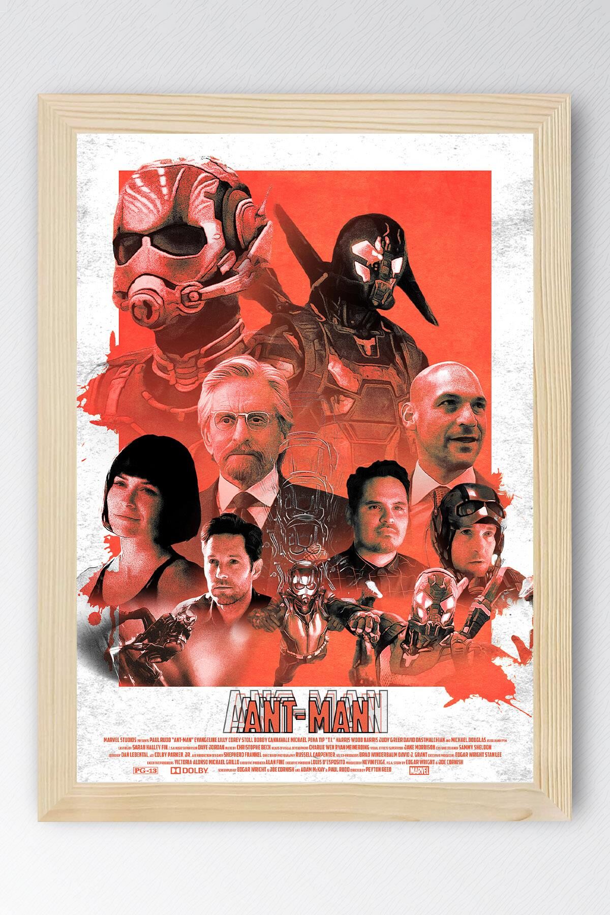 Ant Man Çerçeveli Tablo - Marvel Karınca Adam Poster Tablo 30x42 - Kayın