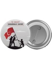 18 Mart Çanakkale Haftası Çanta Rozeti 20 Adet En Büyük Boy 5.8cm İğneli Broş