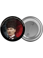 19 Mayıs Atatürkü Anma Çanta Rozeti 20 Adet En Büyük Boy 5.8cm İğneli Broş