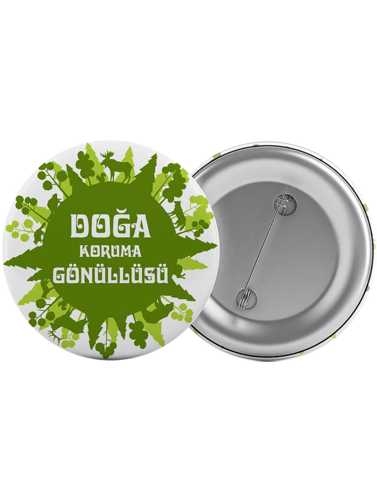 Doğa Koruma Gönüllüsü Çanta Rozeti 20 Adet En Büyük Boy 5.8cm İğneli Broş