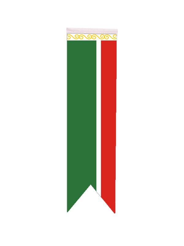 Masa Üstü Kırlangıç Çeçenistan Bayrağı - 8x30cm Çift Taraflı Saten Kumaş