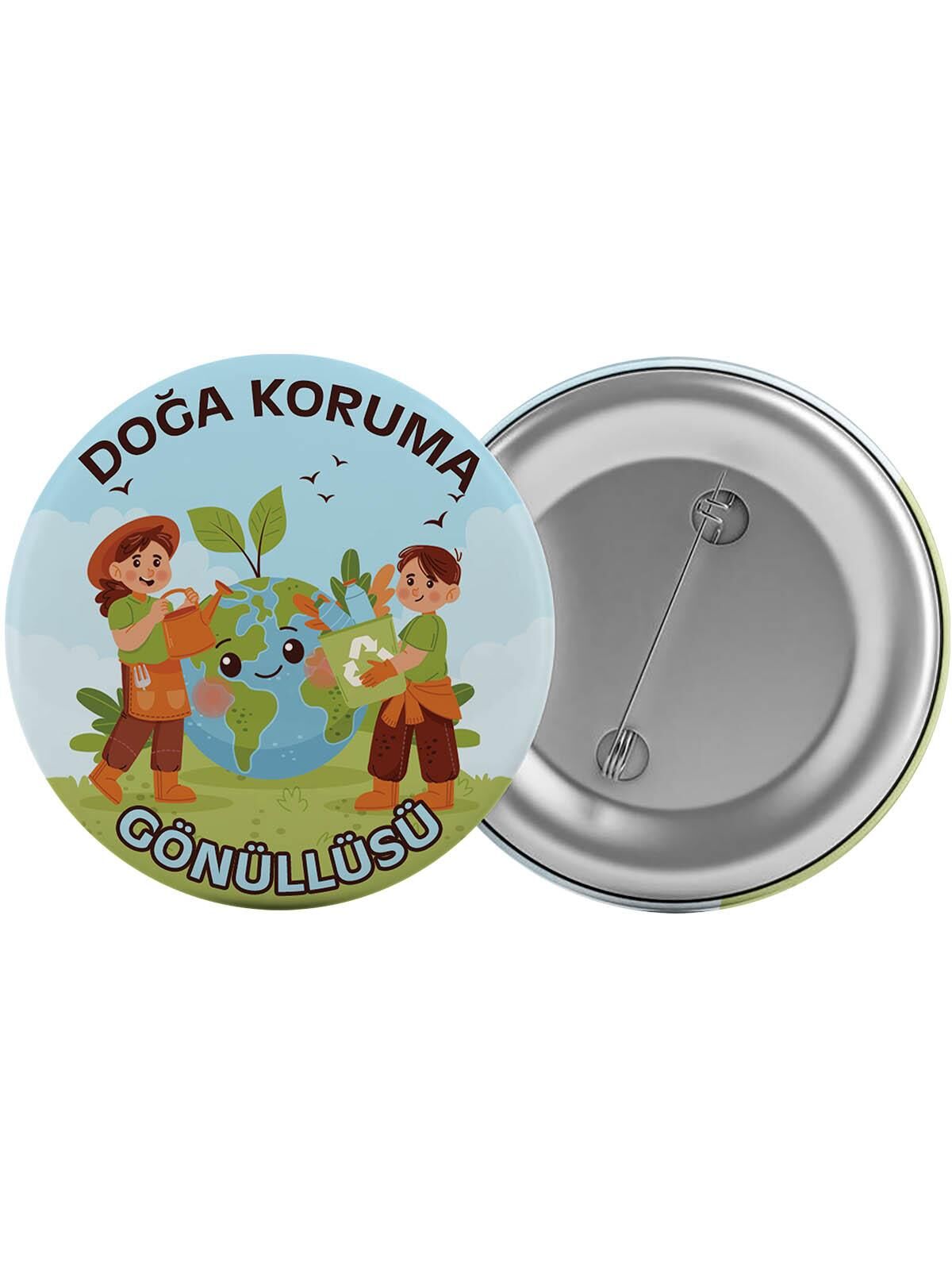 Doğa Koruma Gönüllüsü Çanta Rozeti 20 Adet En Büyük Boy 5.8cm İğneli Broş